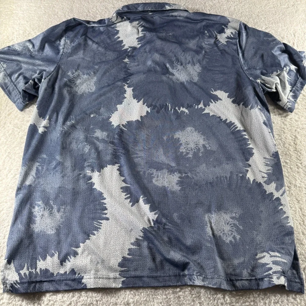 Adidas Golf Polo Shirt Blue AOP Floral 2XL‎ XXL Collared Stretch Athletic Clean - Picture 6 of 6